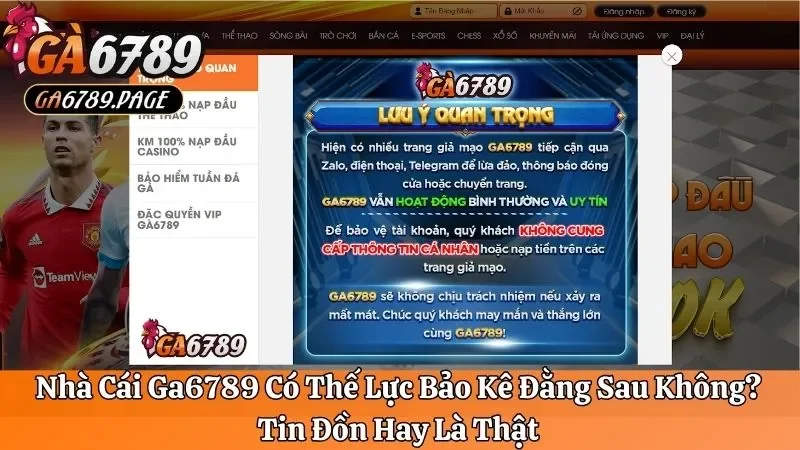 Nhà cái Ga6789 có thế lực bảo kê đằng sau không
